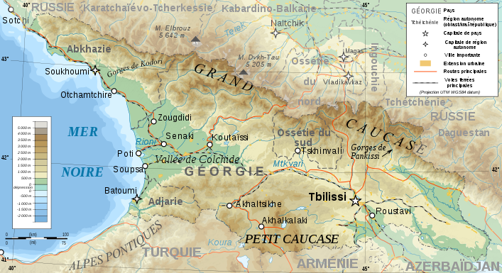 Carte de la Géorgie