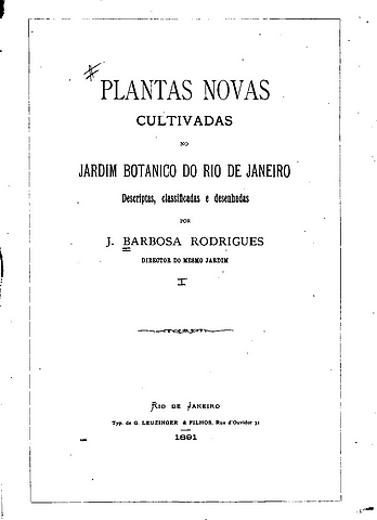 Plantas Novas cultivadas no Jardim Botanico do Rio de Janeiro